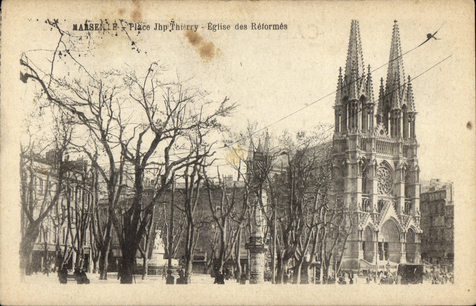 CPA Marseille Place Jhp Thierry Eglise des Reformes 