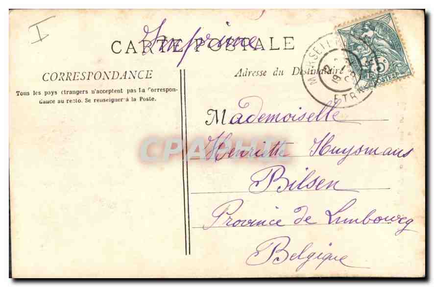 CPA Marseille Eglise Saint Vincent de Paul Les Reformes  — Verso