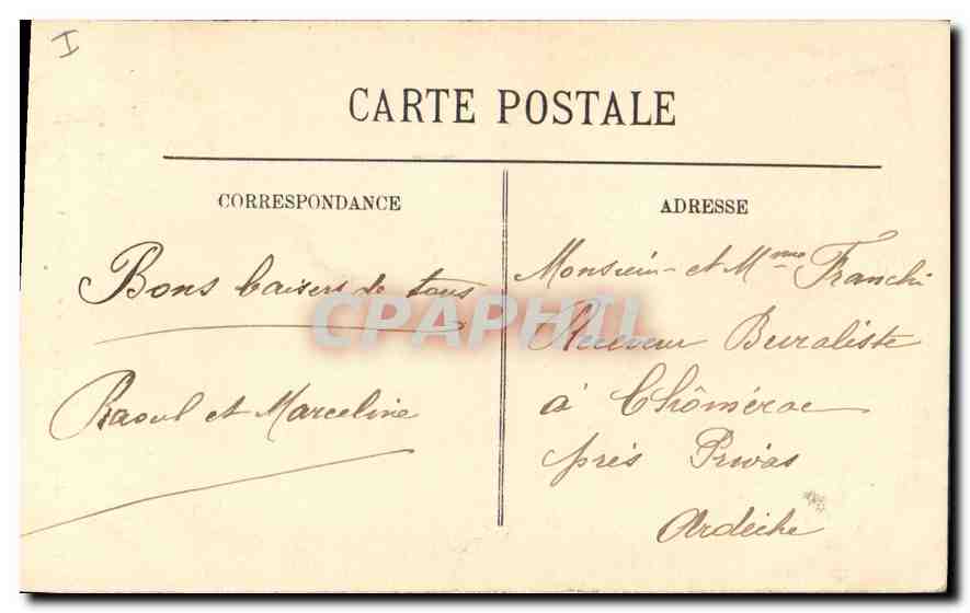 CPA Marseille L'Eglise des Reformes  — Verso