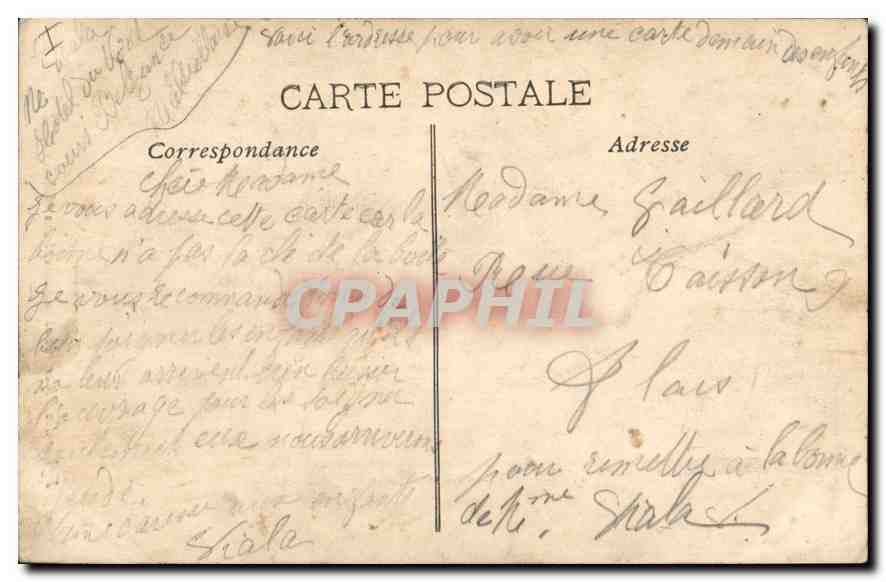 CPA Marseille Eglise des Reformes et Monument des Mobiles  — Verso
