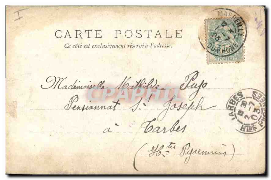 CPA Marseille Eglise des Reformes  — Verso