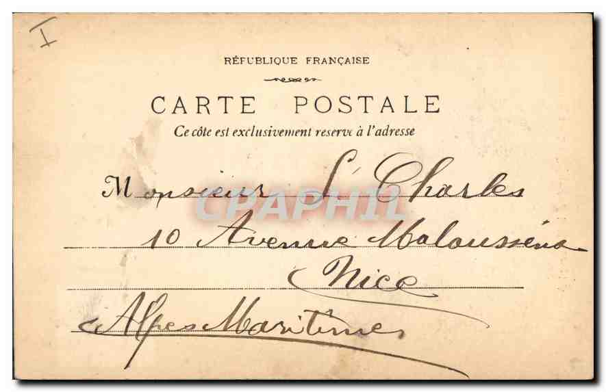 CPA Marseille Les Reformes et le Monument des Mobiles  — Verso
