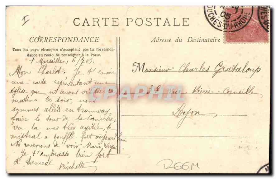 CPA Marseille Eglise St Vincent de Paul Les Reformes  — Rückseite