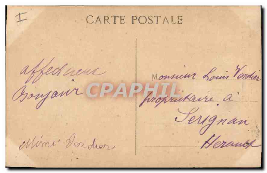 CPA Marseille Eglise des Reformes et Monument des Mobiles  — Verso