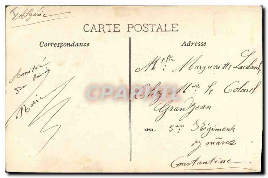 CPA Marseille Eglise des Reformes  — Verso
