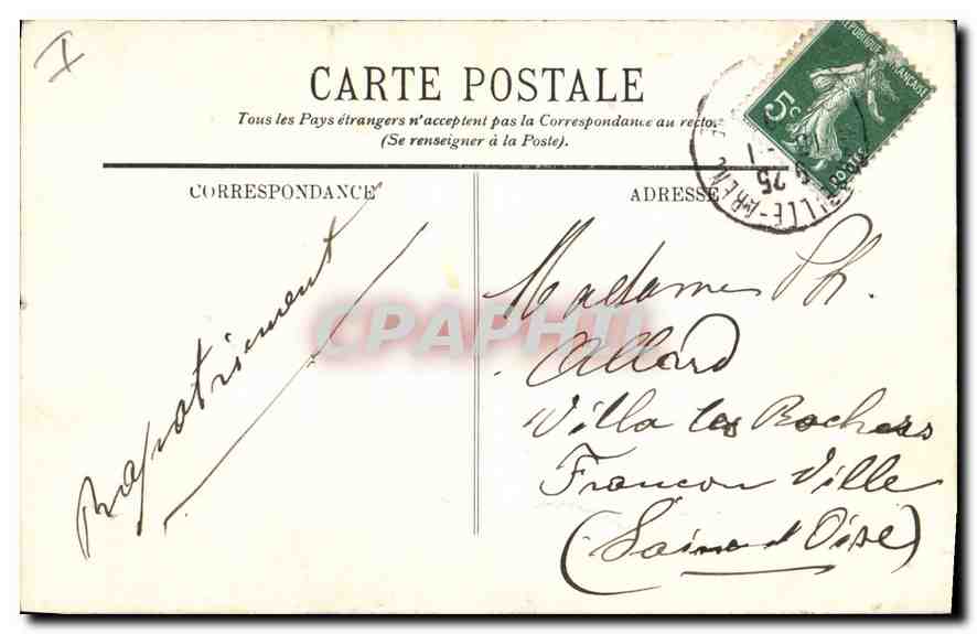CPA Marseille L'Eglise des Reformes  — Rückseite