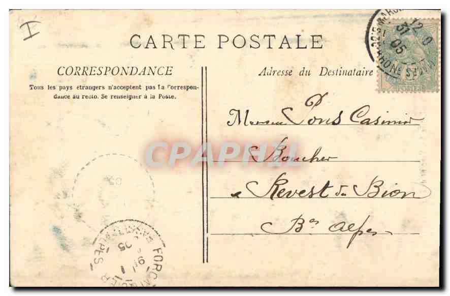 CPA Marseille Eglise St Vincent de Paul Les Reformes  — Rückseite