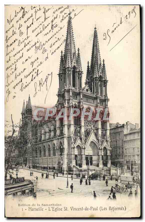 CPA Marseille l'Eglise St Vincent de Paul Les Reformes 