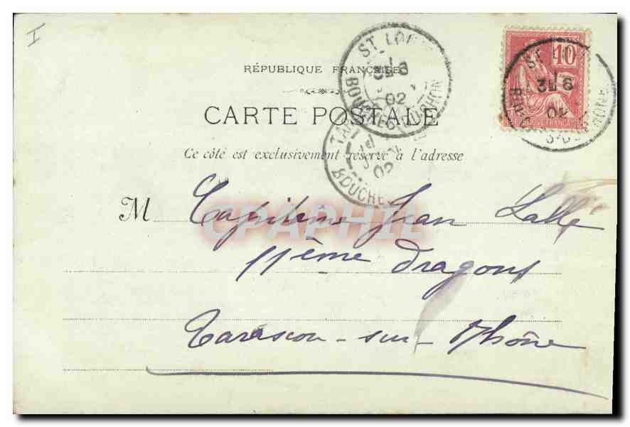 CPA Marseille L'Eglise des Reformes  — Verso
