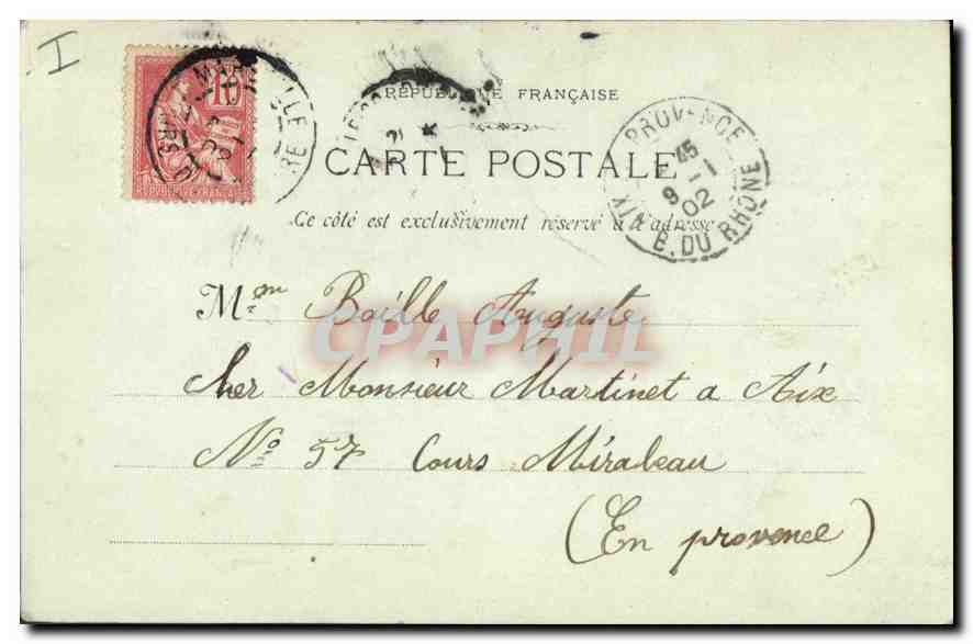 CPA Marseille L'Eglise des Reformes  — Verso