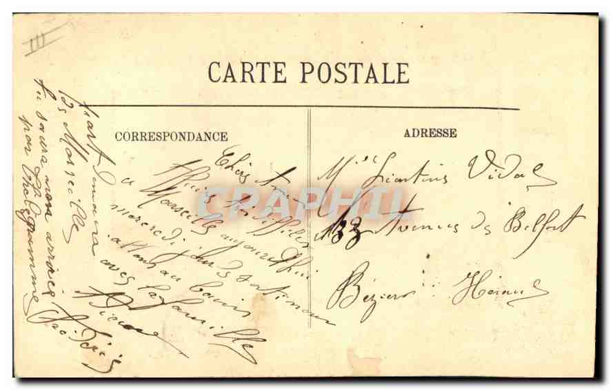 CPA Marseille L'Eglise des Reformes  — Verso