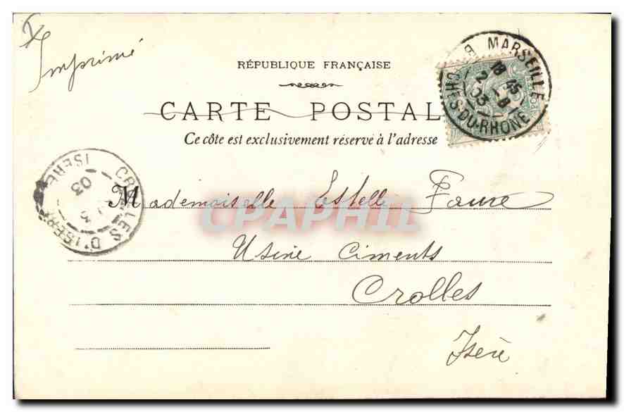 CPA Marseille L'Eglise Saint Vincent de Paul Les Reformes  — Verso