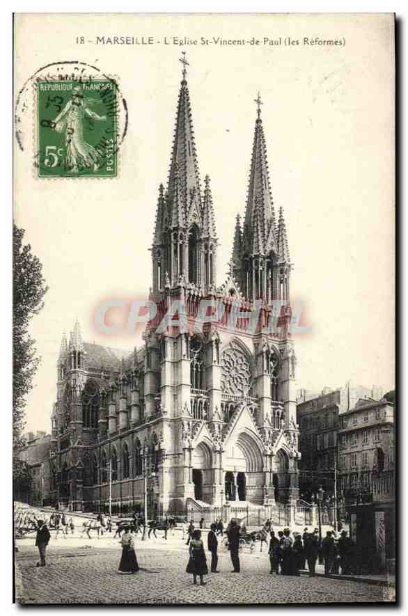 CPA Marseille L'Eglise St Vincent de Paul les Reformes 