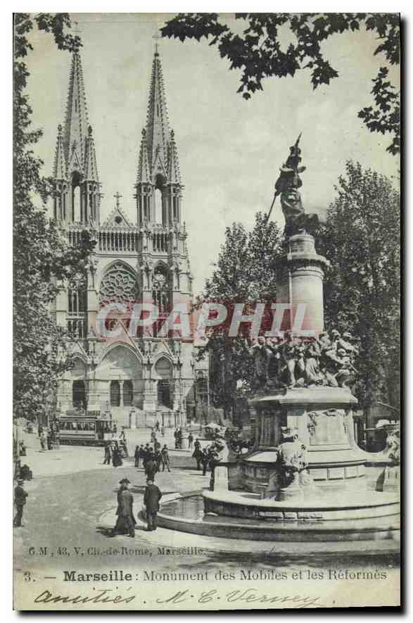 CPA Marseille Monument des Mobiles et les Reformes 