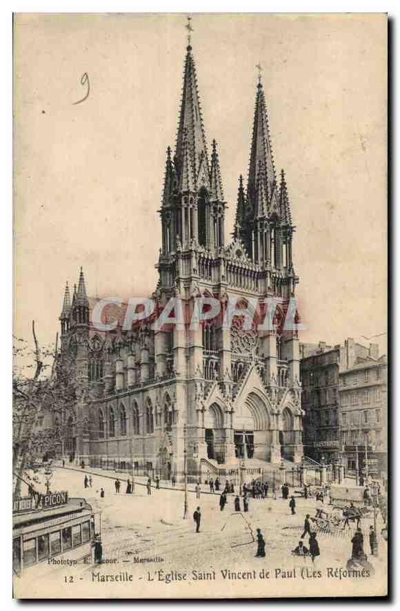 CPA Marseilel L'Eglise Saint Vincent de Paul Les Reformes 