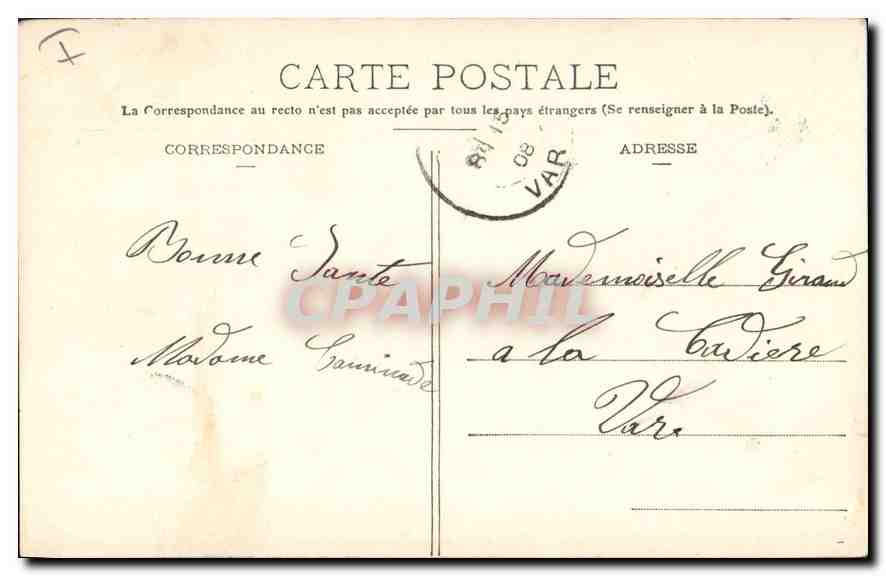 CPA Marseille Les Reformes et Mobiles  — Verso
