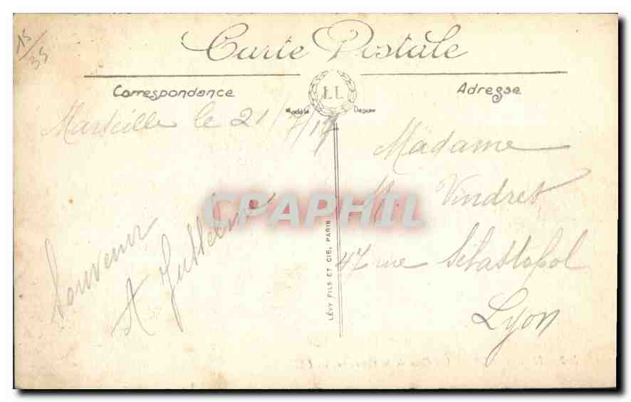 CPA Marseille Un coin de la Corniche  — Verso