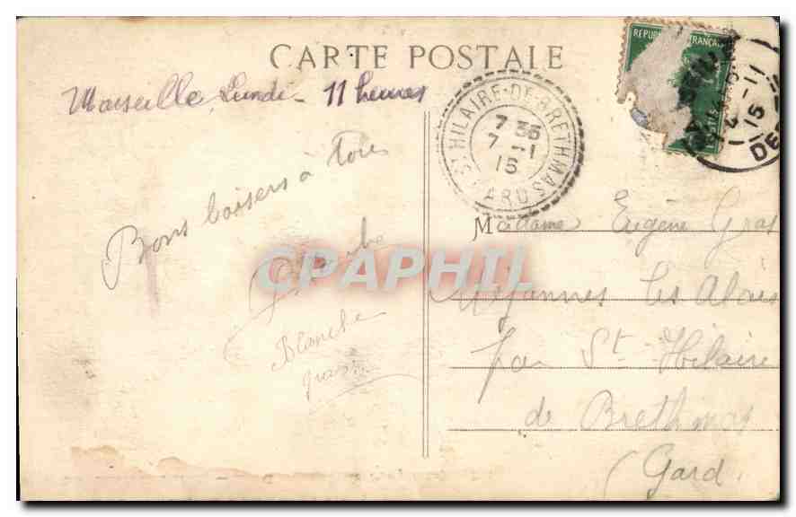 CPA Marseille La Corniche Le Prophete  — Verso