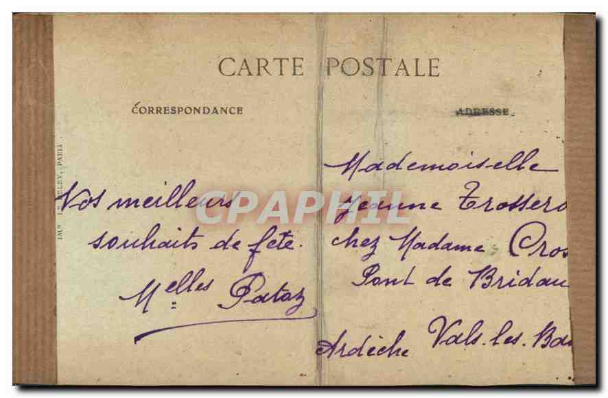 CPA Marseille La Corniche Quatrier du Prophete  — Verso