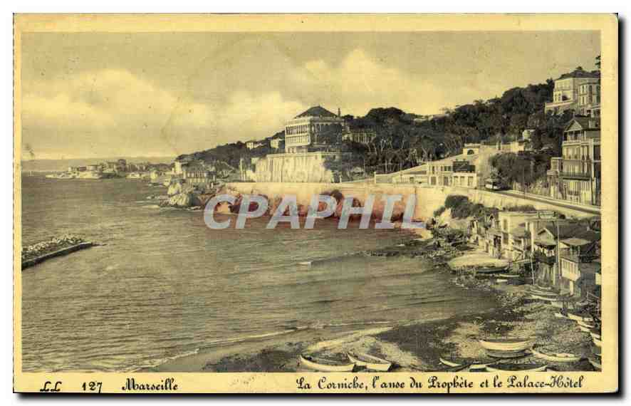 CPA Marseille La Corniche l'anse du Prophete et le Palace Hotel 