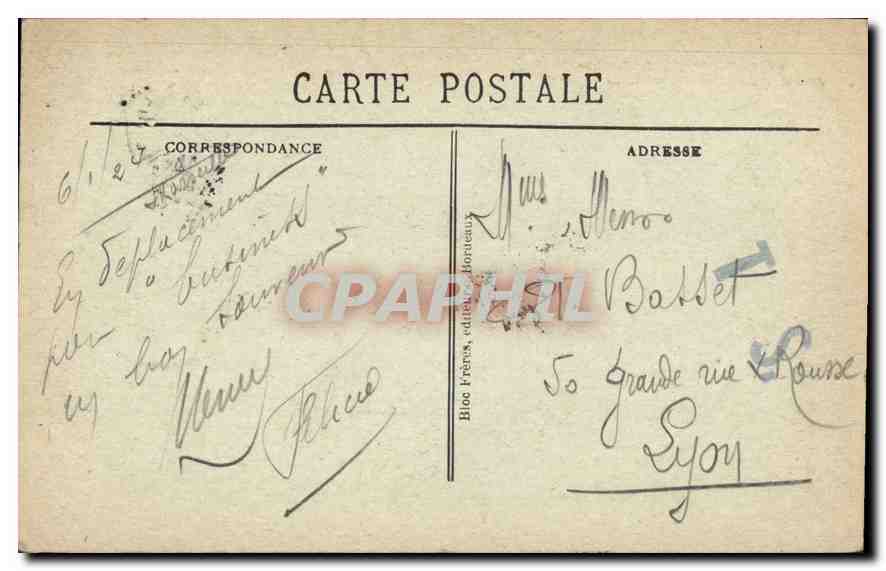 CPA Marseille La Corniche Anse du Prophete Le Palace Hotel  — Verso
