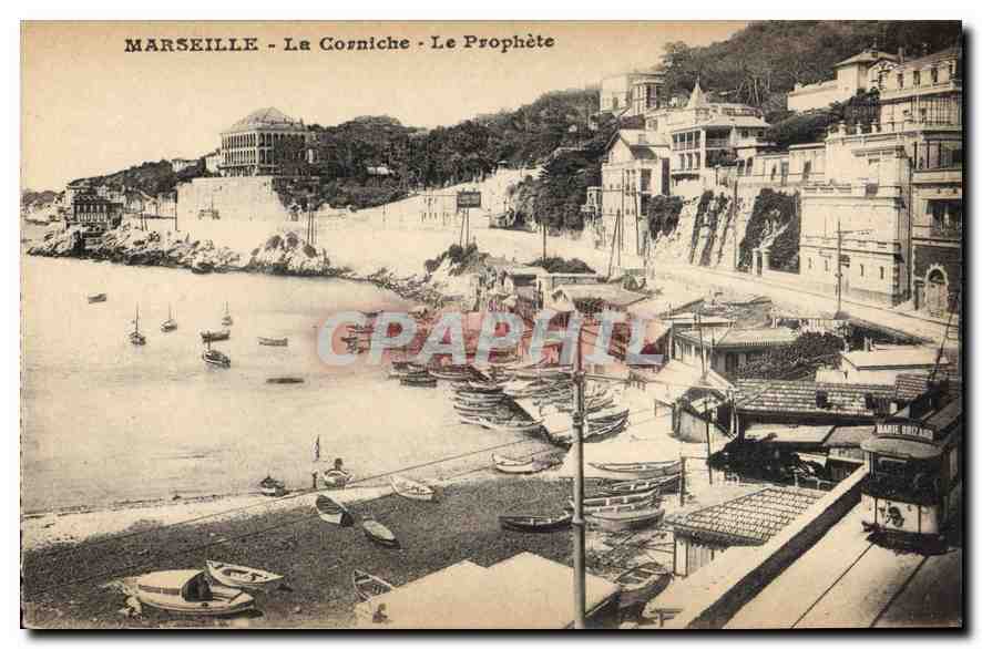 CPA Marseille La Corniche Le Prophete Tramway