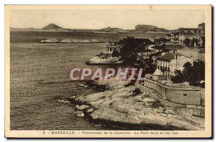 CPA Marseille Promenade de la Corniche Le Petit Nice et les Iles 