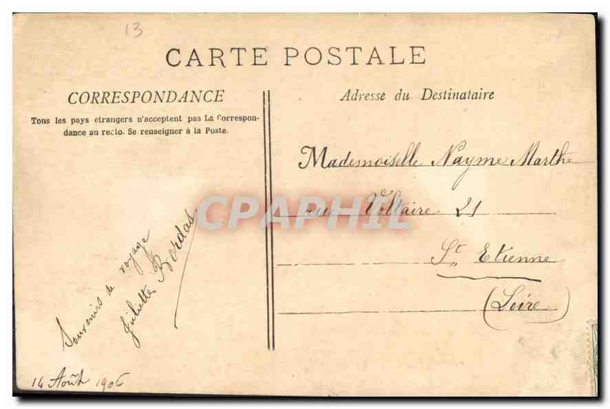 CPA Marseille Les bords de la Corniche un jour de Mistral  — Verso