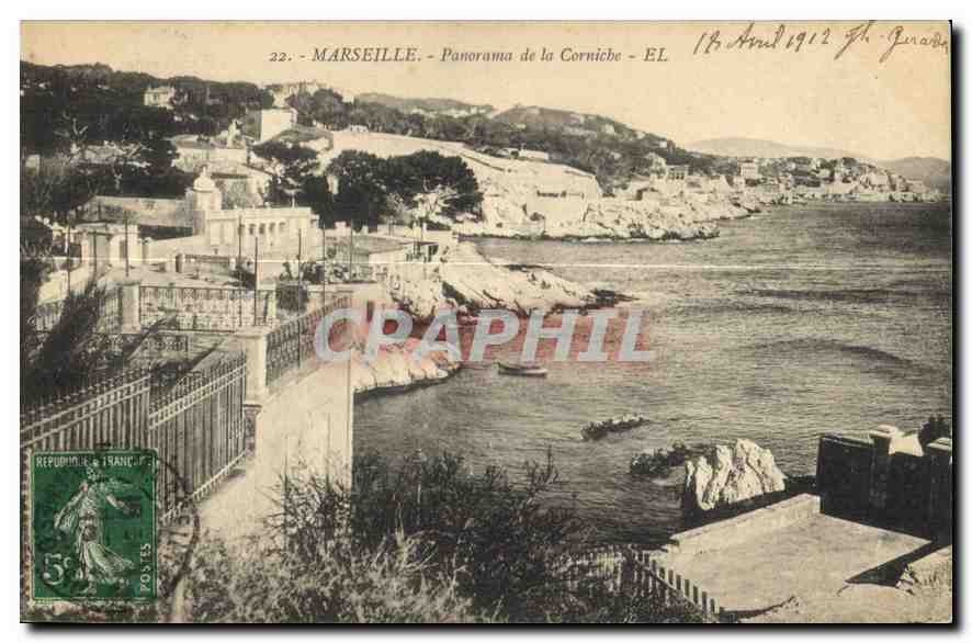 CPA Marseille Panorama de la Corniche 