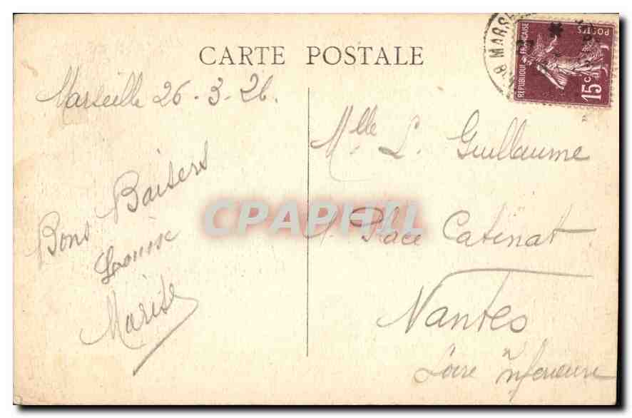 CPA Marseille La Corniche Le Prophete  — Verso