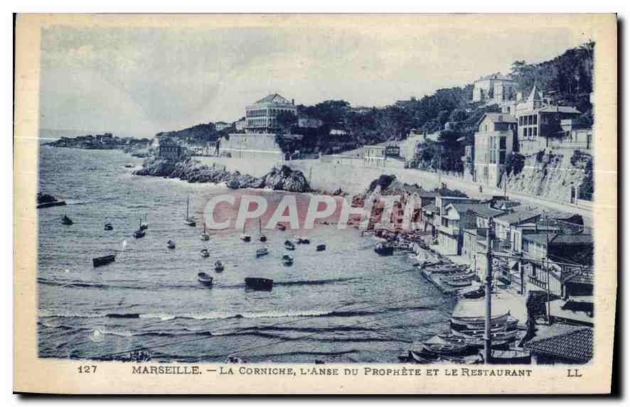 CPA Marseille La Corniche l'Anse du Prophete et le Restaurant 