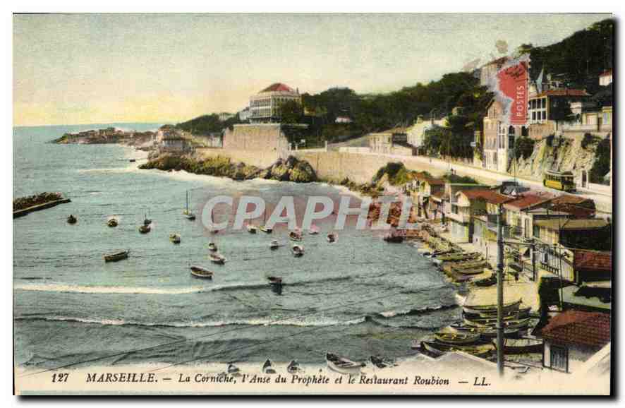 CPA Marseille La Corniche l'Anse du Prophete et le Restaurant Roubion 