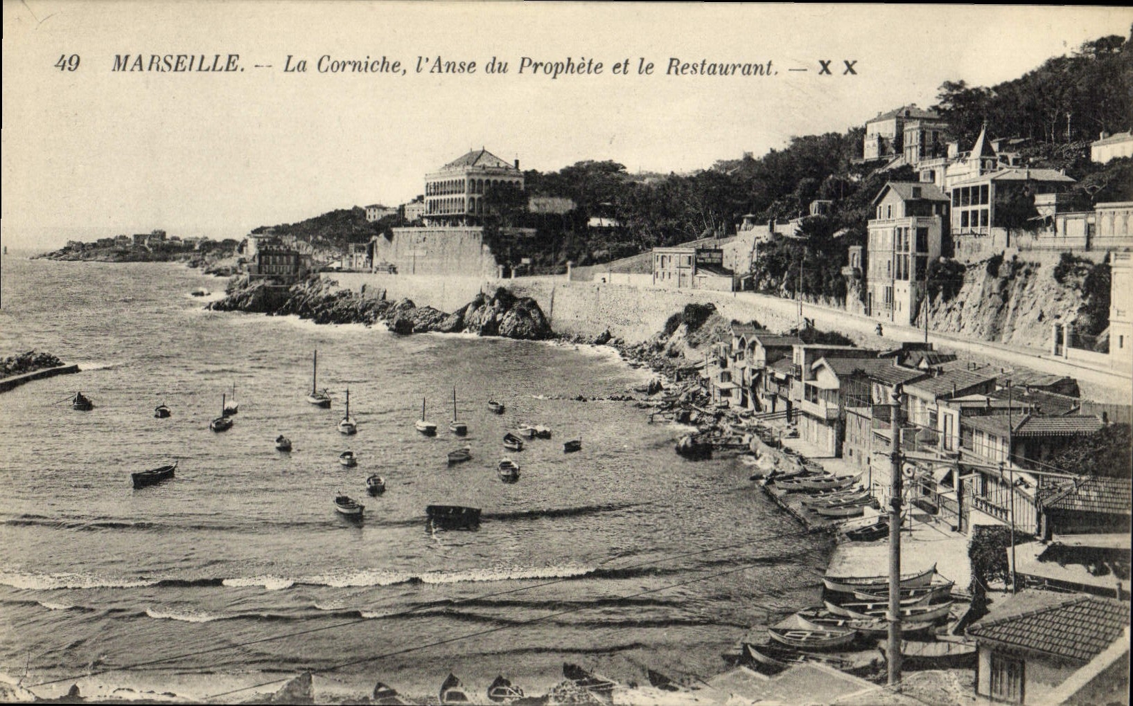 CPA Marseille La Corniche l'Anse du Prophete et le Restaurant 