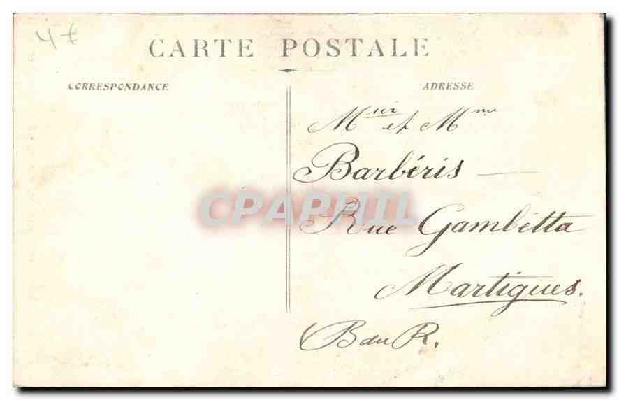 CPA Marseille Fontaine Cantini Place Castellane  — Rückseite