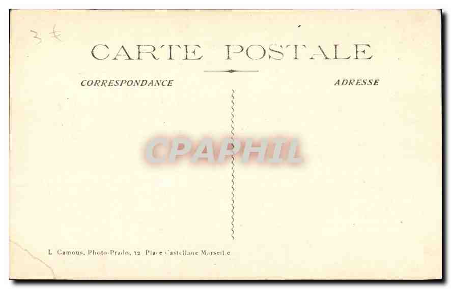 CPA Marseille Place Castellane Fontaine Jules Cantini La Source  — Rückseite