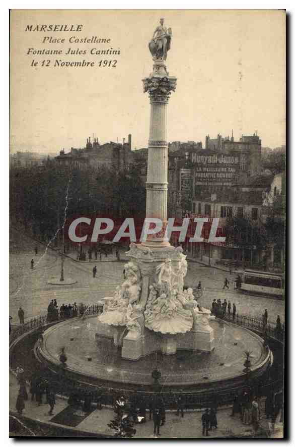 CPA Marseille Place Castellane Fontaine Jules Cantini