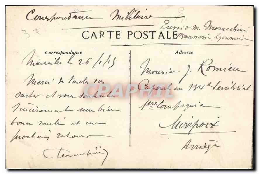 CPA Marseille Cours du Chapitre et Eglise des Reformes  — Verso