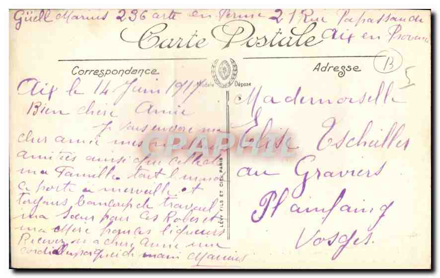 CPA Marseille La Corniche l'Anse au Prophete et le Restaurant Roubion  — Verso