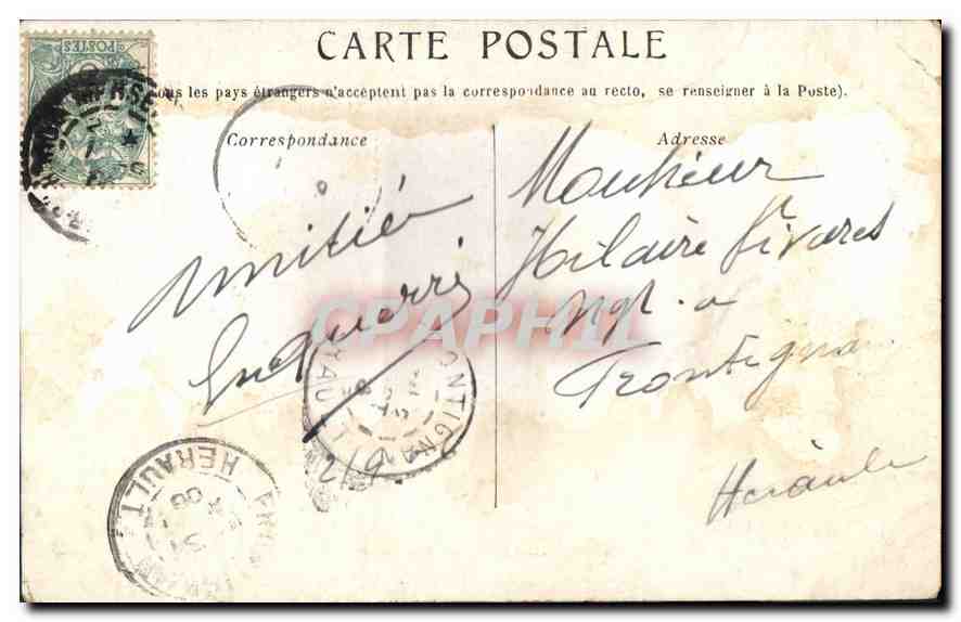 CPA Marseille La Corniche  — Verso