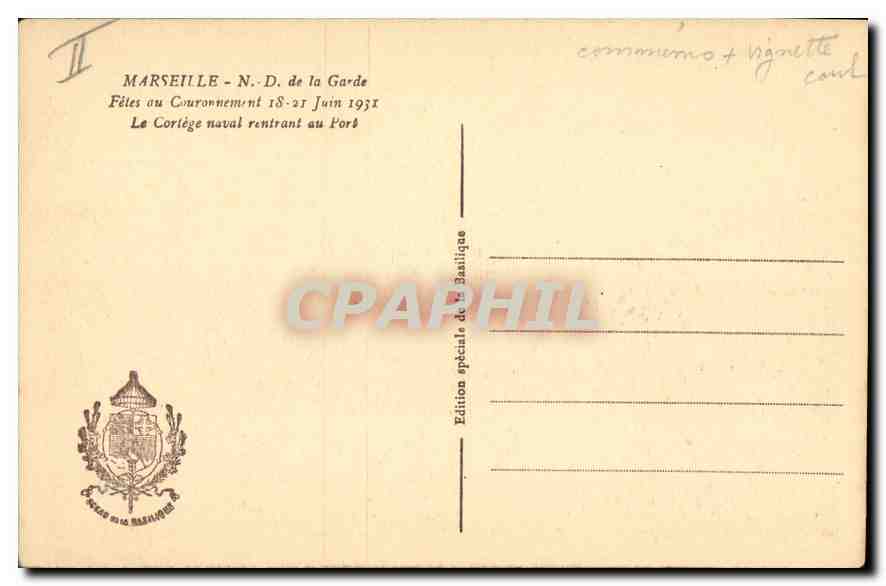 Notre Dame de la Garde — Fêtes du Couronnement — Édition spéciale de la Basilique — Reverso