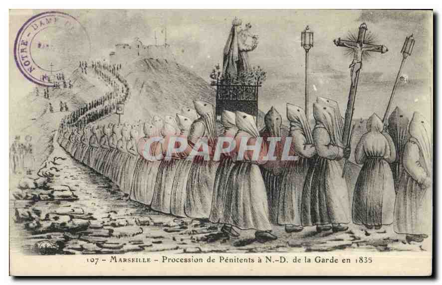 CPA Marseille Procession de Penitents a N D de la Garde 