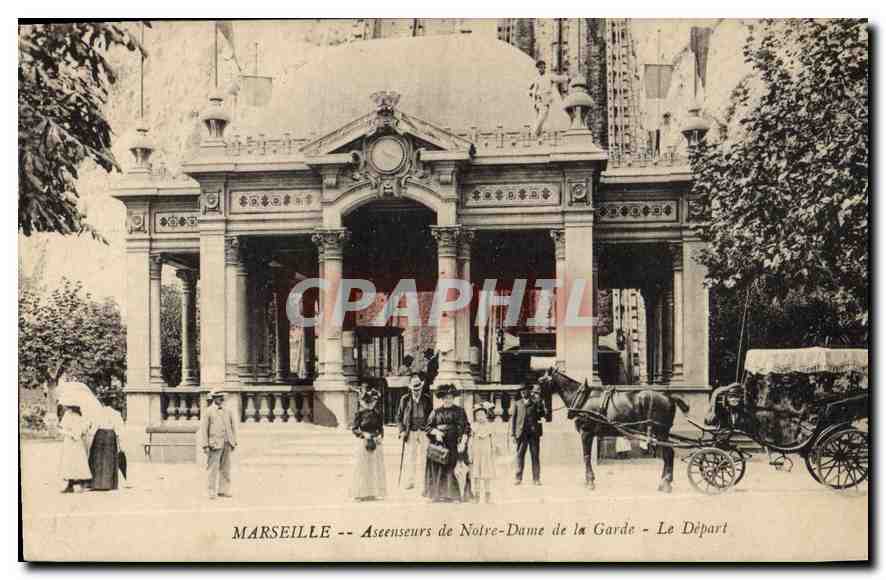 CPA Marseille Asenseurs de Notre Dame de la Garde Le Depart 