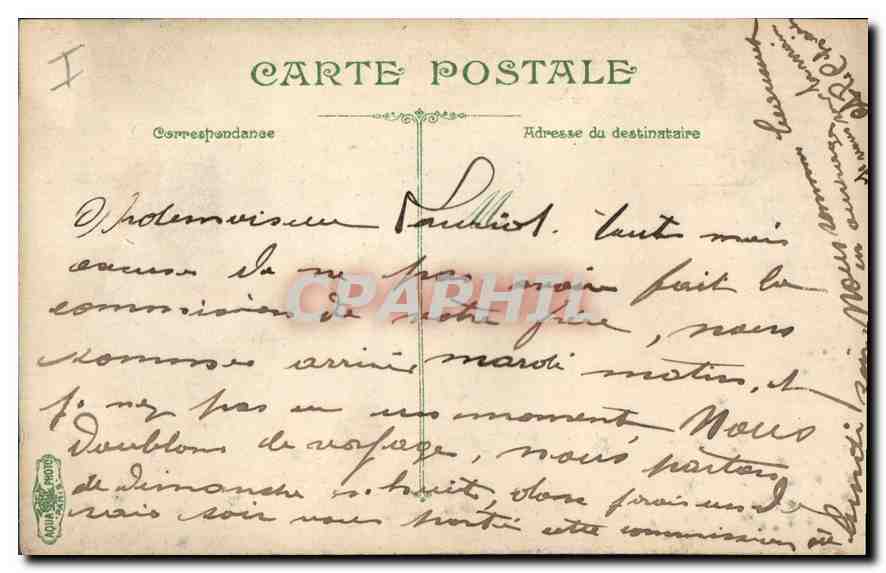 CPA Marseille l'Ascenseur de N D de la Garde  — Verso