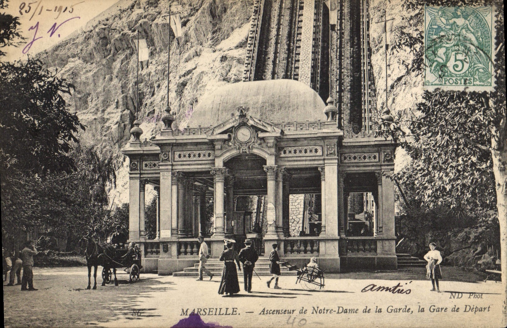 Marseille — Ascenseur de Notre-Dame de la Garde, la Gare de Départ — Amutis ND Phot