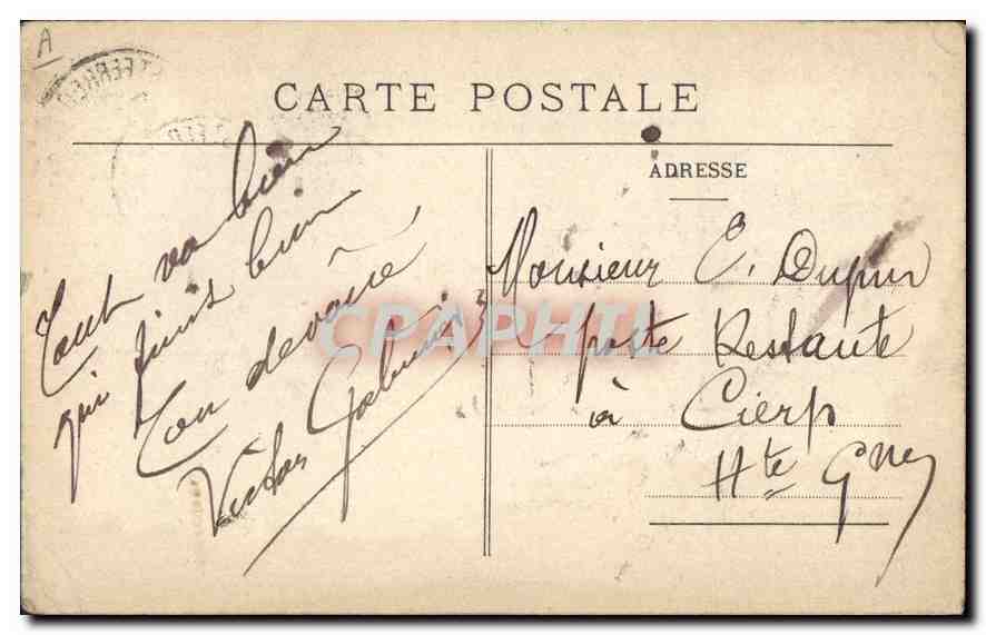 Marseille — Sortie de la Cabine de l'Ascenseur de N.-D. de la Garde — Impr. Moul lot, Marseille — Verso