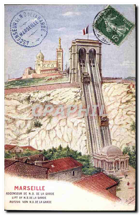 Marsiglia — Ascensore di N.D. della Guardia — Edizione della Società dell'Ascensore N.D.