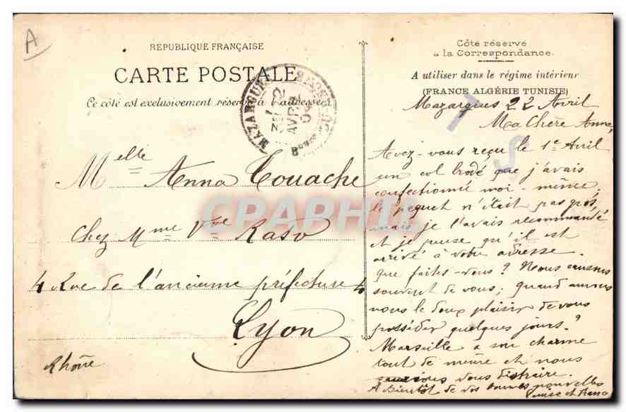CPA Marseille Les Docks  — Verso