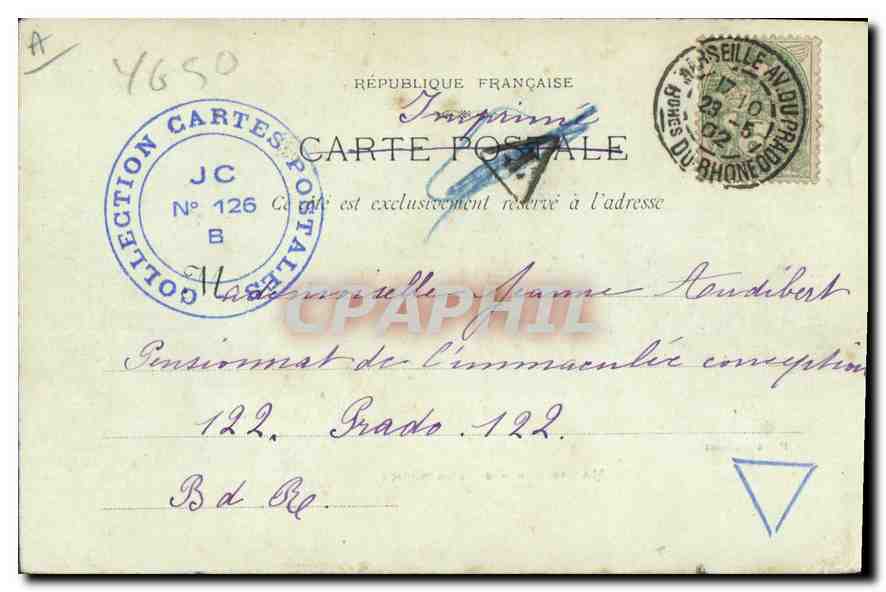 CPA Marseille Les Docks  — Verso
