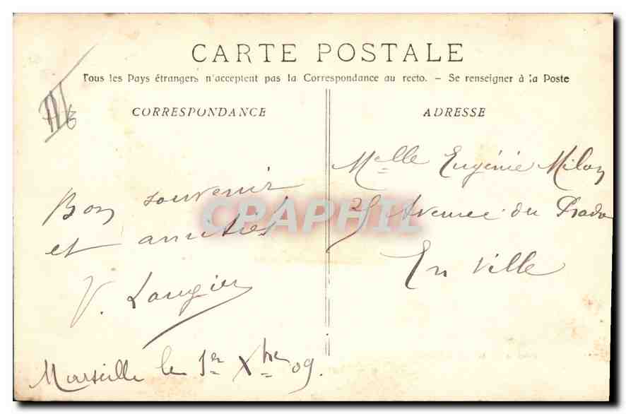 CPA Marseille Les Docks  — Verso