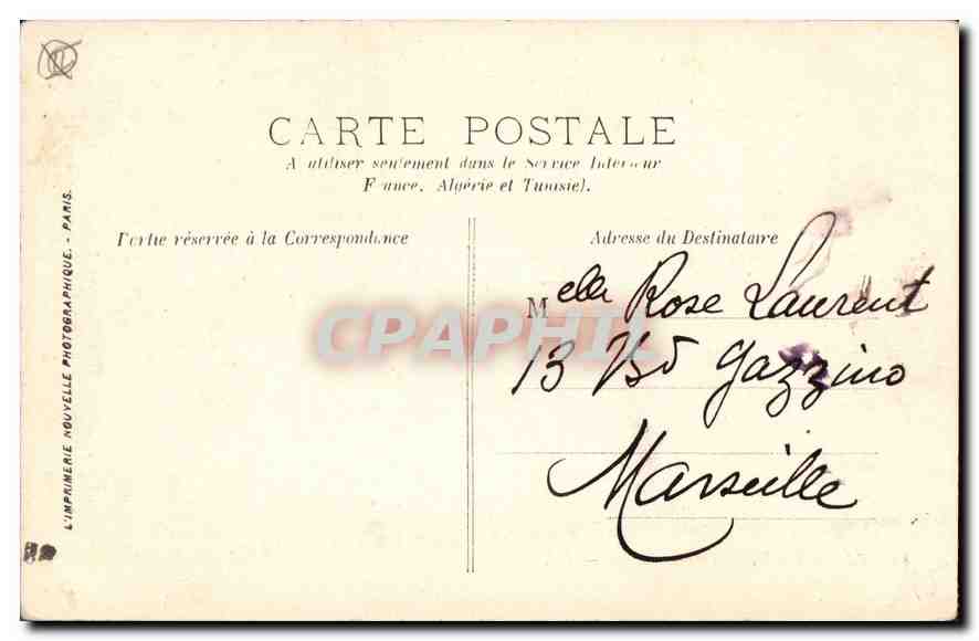 CPA Marseille Le Vieux Port  — Verso